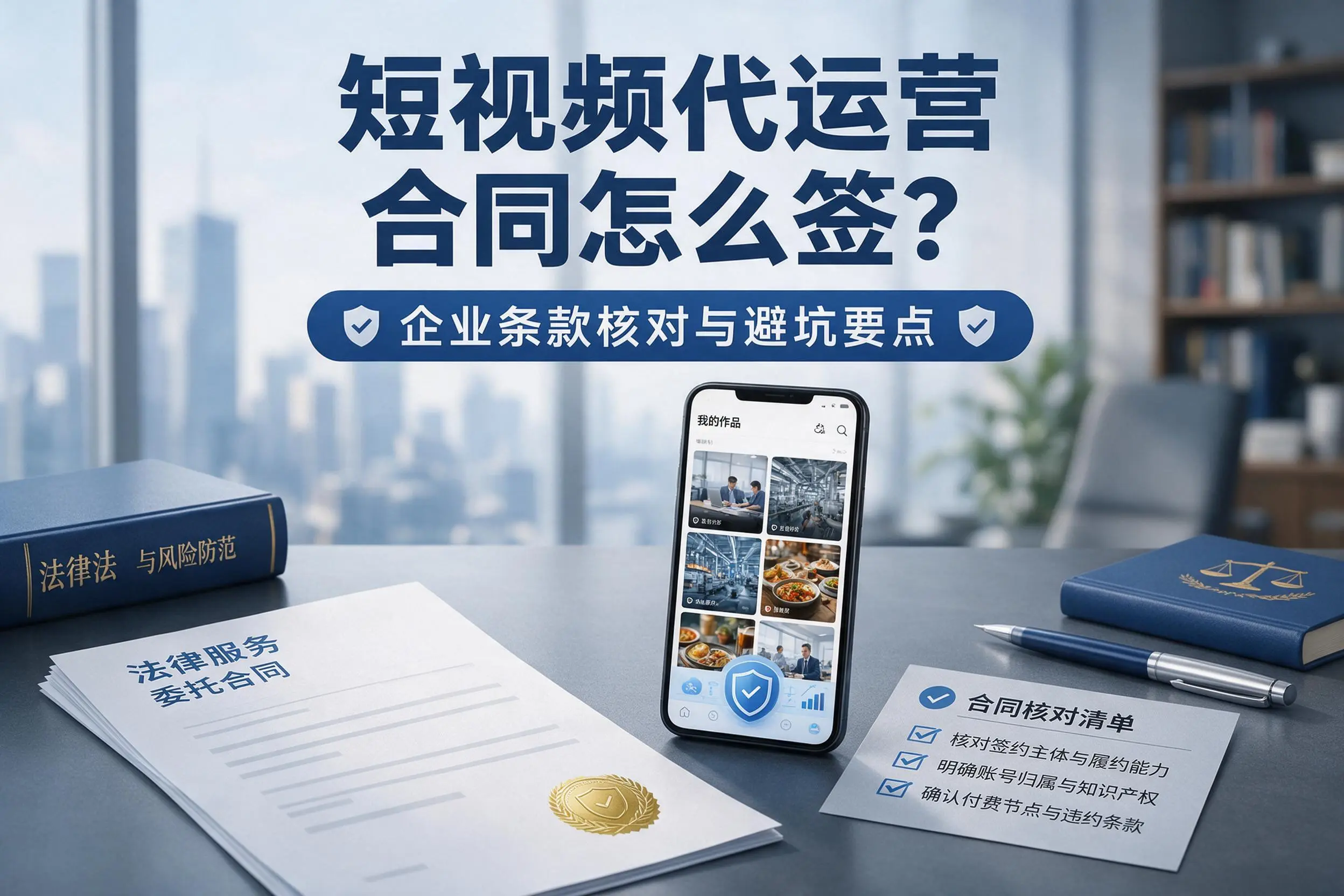 短视频代运营合同怎么签?阿里企业条款核对与避坑要点