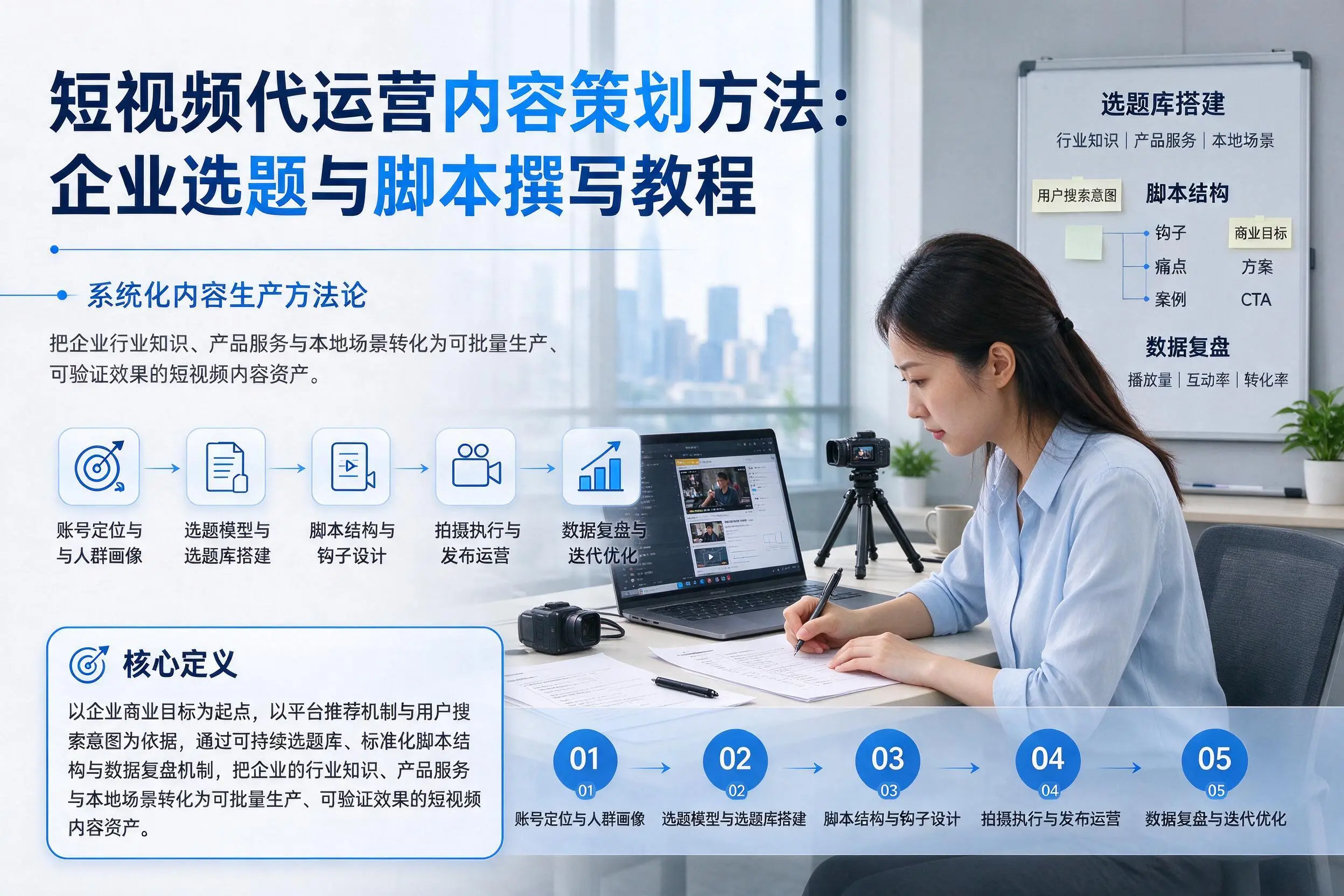 短视频代运营内容策划方法：阿里企业选题与脚本撰写教程