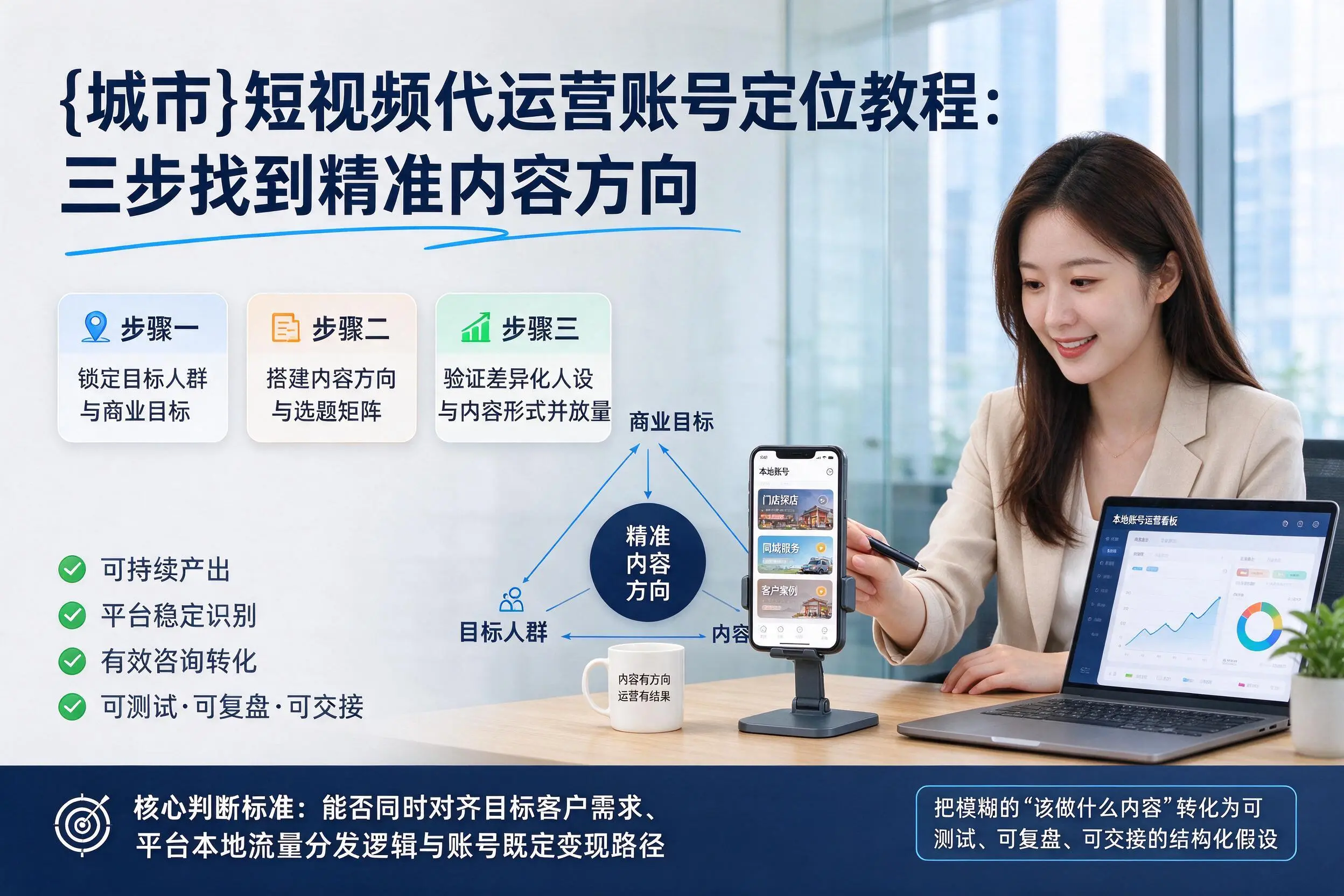 阿里短视频代运营账号定位教程：三步找到精准内容方向