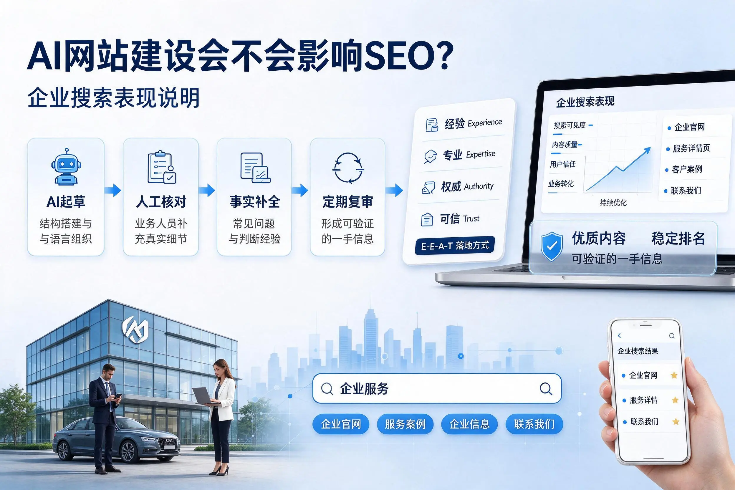 AI网站建设会不会影响SEO？阿里企业搜索表现说明