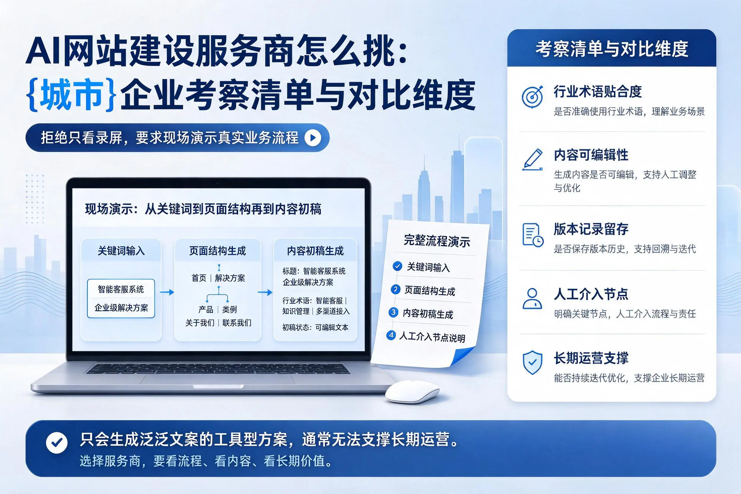AI网站建设服务商怎么挑：阿里企业考察清单与对比维度