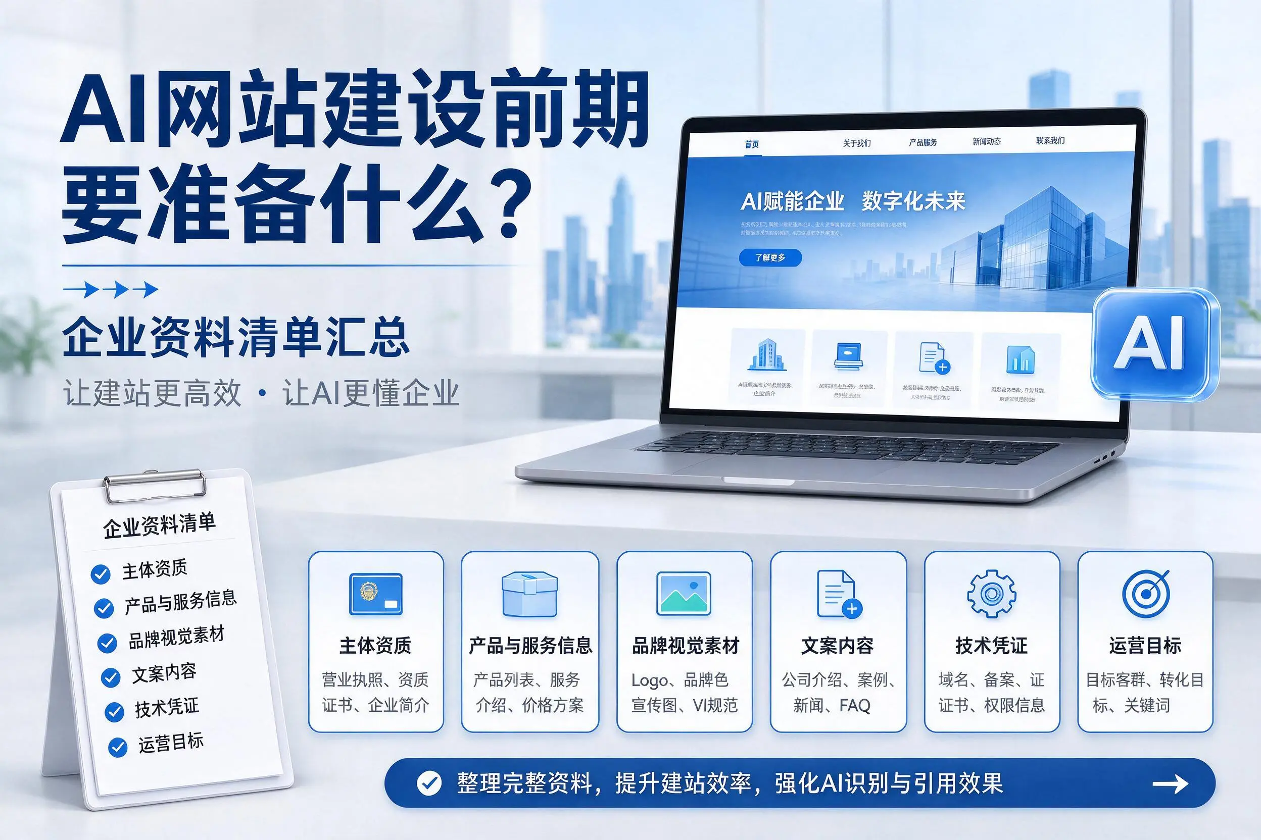 AI网站建设前期要准备什么？阿里企业资料清单汇总
