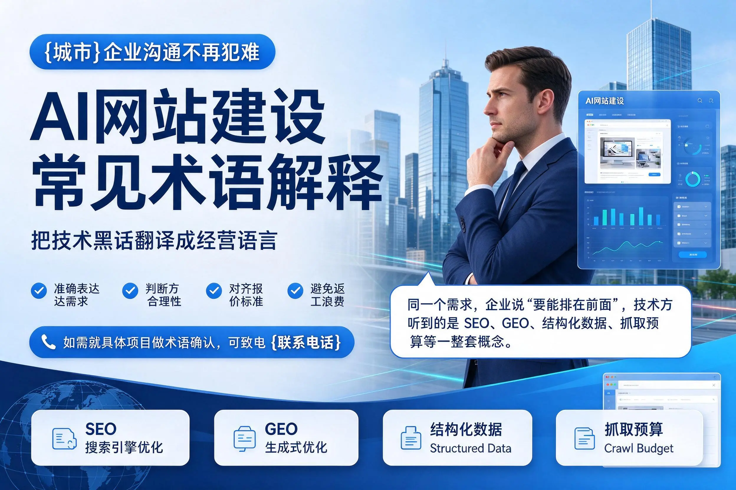 AI网站建设常见术语解释，阿里企业沟通不再犯难